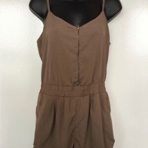 Brown Sleeveless Jumpsuit